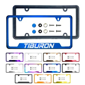 Neu Lasergeätzt Anpassen Edelstahl Nummernschild Rahmen Metallkappen-Tiburon - Bild 1 von 115