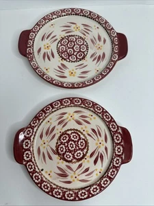 Temptations Tara Alte Welt Runde Rot Servierplatte Set 7,5”& 8,5” - Bild 1 von 7