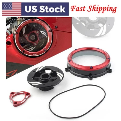 For Ducati Panigale 1199 1299 959 R S 2012-2020 Red Clutch Cover Protector Guard Foto 1 de 4