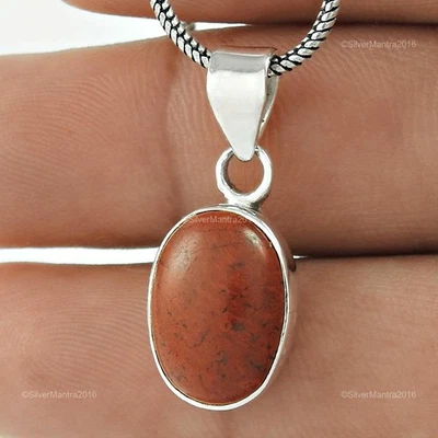 Diaspro Gemma 925 Argento Sterling Moglie Lunetta Handmade Sorelle Gift Ciondolo - Immagine 1 di 4