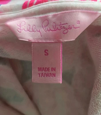 Lilly Pulitzer UPF 50+ Skipper Popover ярко-розовый принт фламинго Via Amor маленький - Изображение 1 из 4
