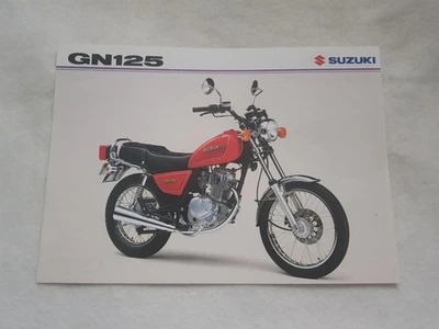 SUZUKI GN125 Motorcycle Sales Spec Leaflet c1984 #MBGN125-LEAF - Image 1 of 2