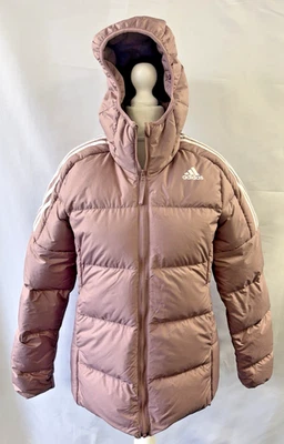 Adidas Essentials Midweight Down Jacket Coat Size S 8/10 Winter Rose Pink - Image 1 of 4