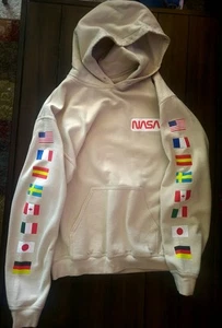 Tan Hyper Space NASA Hoodie Sweat Shirt c-lifegroup Size M - Picture 1 of 2