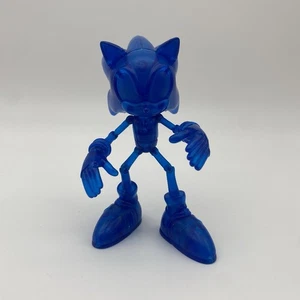 RARO SEGA 2008 JAZWARES SONIC SUPER POSER AZUL TRANSLÚCIDO TRANSPARENTE FIGURA DE JUGUETE 7" - Imagen 1 de 8