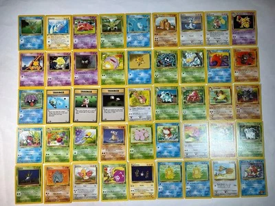 45 Vintage Base Jungle Fossil Pokémon Card Lot Vintage WOTC Heavily Played - Image 1 of 4