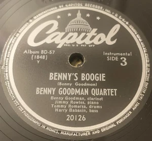 Benny Goodman - Benny’s Boogie / How High The Moon - Capitol 20126 EX - Foto 1 di 4