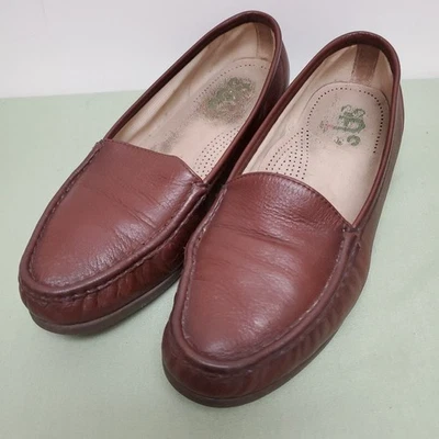 SAS Womens 9W Simplify Leather Moccasin Loafers Shoes Antique Wine Brown - Image 1 of 4