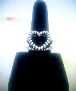 Anello James Avery Pensionato Corda Twistata Cuore Misura 5 Estate Vintage Eclettico Chic - Foto 1 di 6