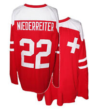 Throwback Nino Niederreiter #22 Switzerland Hockey Jersey Custom Sewn Youth/Men
