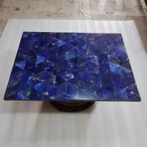 Mesa de comedor de piedra lapislázuli de 3'x2' muebles hechos a mano decoraciones de piedra al azar - Imagen 1 de 9