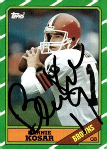 Tarjeta de novato firmada de los Cleveland Browns Bernie Kosar certificado de autenticidad foto de prueba exacta - Imagen 1 de 7
