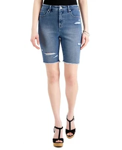 Style & Co High Rise Frayed Hem Ripped Denim Bermuda Shorts 16, Santa Ana #8052 - Picture 1 of 9
