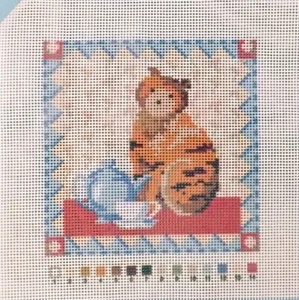 Needlepoint Cat Design on 10 mesh Canvas - Picture 1 of 2