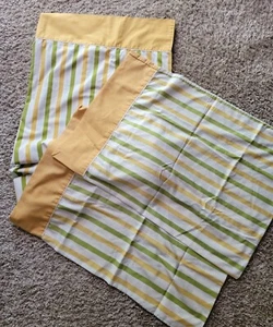 Cannon Monticello komplettes flaches LAKEN-SET KISSENBEZÜGE GELB gestreift 3-teiliges Set Vintage - Bild 1 von 13