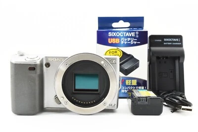 Sony Alpha NEX-5 14.2MP Digital Mirrorless Camera Silver Body From JAPAN [ Exc ] - Image 1 of 4