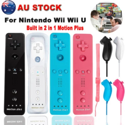 Remote Controller & Nunchuck for Nintendo Wii Wii U Built in Motion Plus New AU - Image 1 of 4