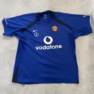 Manchester United Mens Official Training Kit 2005-06 Blue Vintage Nike Total90 - Picture 1 of 6