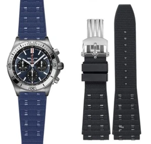 Rubber Watch Strap For Breitling SuperOcean / Avenger / Chronomat B01 22mm 24mm - Picture 1 of 16