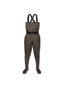Hosea chest waders rubber bootfoot Nylon Pvc 2-play fishing hunting waders Brown - Picture 1 of 10