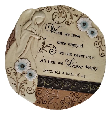 Angel Garden Stone Memorial Plaque What We Have Once Enjoyed We Can Never Lose - Image 1 of 3