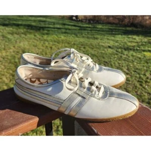 women's COACH shoes sneakers ERIN lace-up size 8.5 ivory gold - Picture 1 of 5