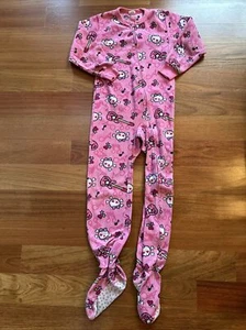 Girl CIRCO FOOTIE PJ’s Size Small/6/6x Pink One Piece Pajamas SKULL Guitar Music - Picture 1 of 11
