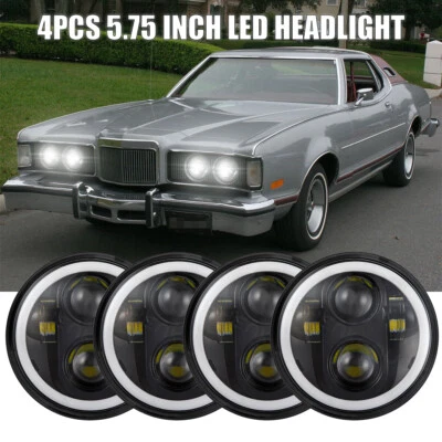 Faros LED altos/bajo DRL para Mercury Cougar 1967-76 Monterey Comet 4 piezas 5,75" Foto 1 de 4