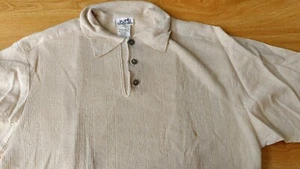 Hermes Paris Italy 80s 90s vintage brown linen polo shirt RARE - Picture 1 of 16