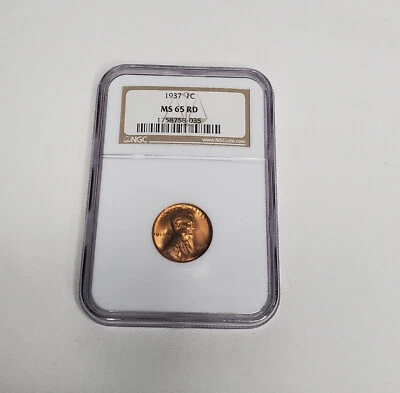 1937 1c Lincoln Wheat Cent One Penny NGC MS65 RD Philadelphia BU Set of 2 - Image 1 of 4