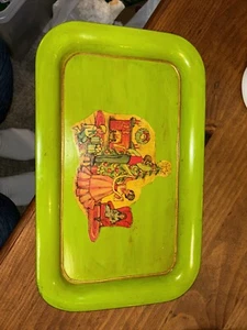 Christmas Serving Tray Vintage Retro Mid Century Metal 14” X 9” - Picture 1 of 6