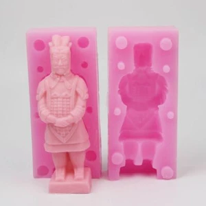 Silicone Terracotta Warriors Mould Chocolate Fondant Soap Candle Clay Resin Wax - Picture 1 of 3