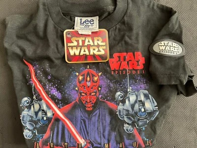 Camiseta Vintage Star Wars Episódio I Darth Maul Média Lee Sport 1999 Nova com Etiqueta - Imagem 1 de 4