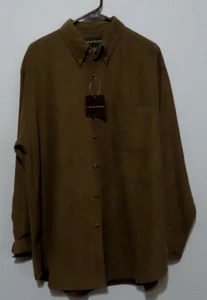 Croft Barrow Men's L Button Down Woven Shirt Wren (Brown) Color NWT - Picture 1 of 6