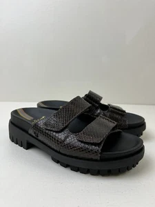 Sam Edelman Womens 7.5 Brown Leather Eliana Lug Slide Sandals Y2K Style Dad - Picture 1 of 7