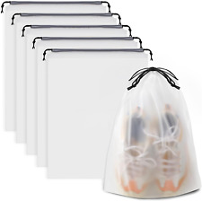 Clear Shoe Bags for Travel 5 PCS, 15.7" X 11.8" Drawstring Travel Shoe Bags for 