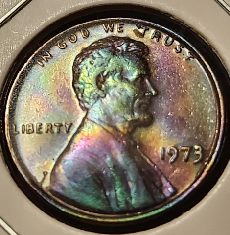 1973 P RAINBOW TONED LINCOLN MEMORIAL CENT WHEAT Uncirculated BU Pretty! 🔥 Cover