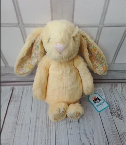 JELLYCAT  Small yellow bunny 8" tall, discontinued, with tags. - Picture 1 of 5
