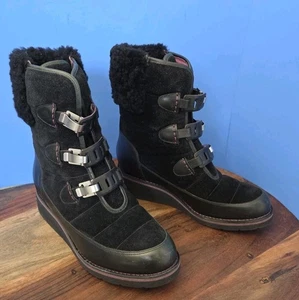 Cole Haan Lania NikeAIR Boots Leather / Suede Black Women's 7 - Picture 1 of 13