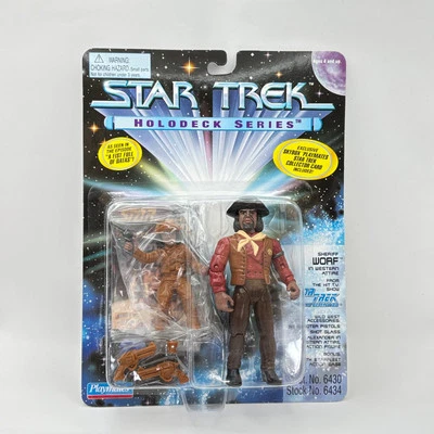 1995 Playmates STAR Trek Holodeck Series Wild West Sheriff Worf Figure NEW - Image 1 of 4