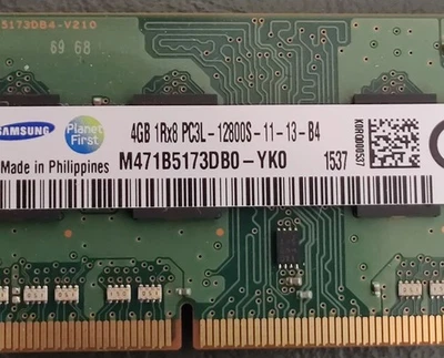Samsung M471B5173DB0-YK0 4GB DDR3L 1600MHz SODIMM LAPTOP RAM 1Rx8 PC3L 12800 - Image 1 of 4