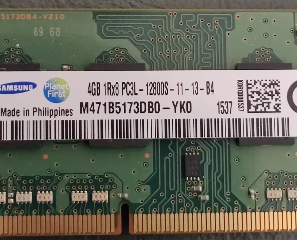 Samsung M471B5173DB0-YK0 4GB DDR3L 1600MHz SODIMM LAPTOP RAM 1Rx8 PC3L 12800 - Image 1 of 4