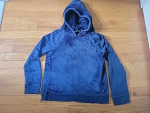 Lands End Girls 10-12 Cozy Blue FLEECE HOODIE Sweatshirt - Picture 1 of 4