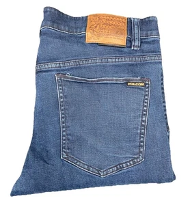 Volcom Solver Mens Jeans Modern Straight Leg Blue Size 36 Casual Skate Denim - Picture 1 of 19