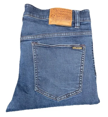 Volcom Solver Mens Jeans Modern Straight Leg Blue Size 36 Casual Skate Denim - Image 1 of 4