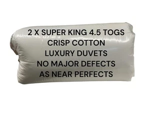 2 X SUPER KING 4.5 TOG COTTON DUVETS HOTEL QUALITY SECONDS QUILTS JOB LOT LWC04 - Picture 1 of 9