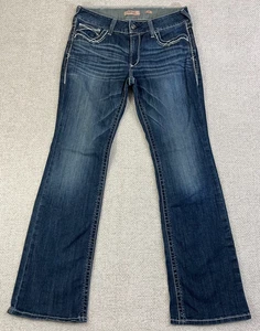 Ariat REAL Jeans Bootcut Women's 32L Mid Rise Stretch Western Embroidered Denim - Picture 1 of 12