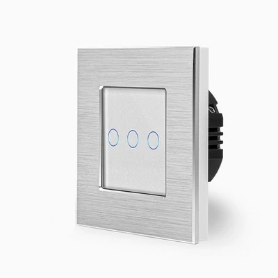 Glas Touch Dimmer Schalter Lichtschalter Alu-Rahmen Sensor-Dimmer LED Luxus-Time - Bild 1 von 4