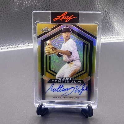 2023 Leaf Anthony Volpe Rookie Continuum Auto Autograph Gold Prizm #142/266 - Image 1 of 2