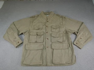 Vintage Safari Jacket Mens Medium Green Field Fishing Hunting Convertible - Picture 1 of 21